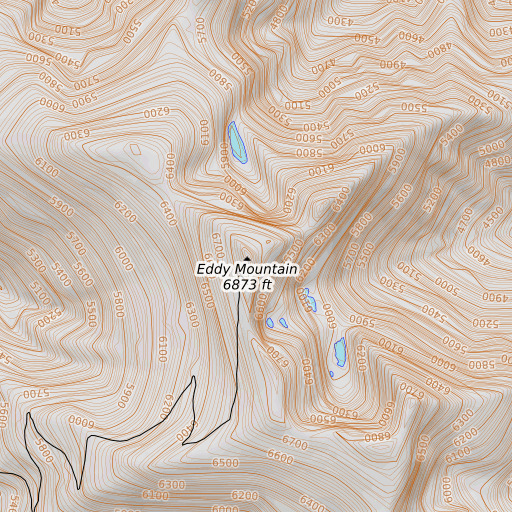 OpenTopoMap map of Eddy Mountain, MT
