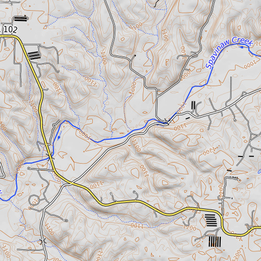 OpenTopoMap map of Spring Branch, AR