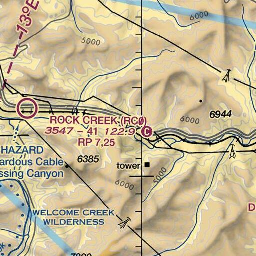 FAA VFR chart of Marcella Creek, MT