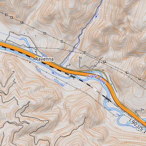 OpenTopoMap map of Marcella Creek, MT