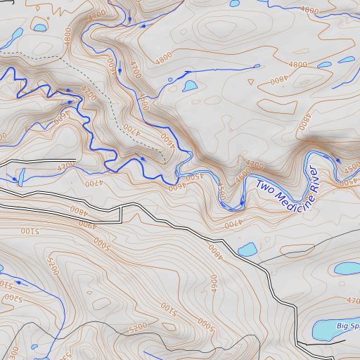 OpenTopoMap map of Midvale Creek, MT