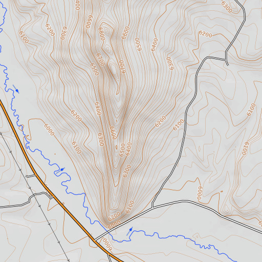 OpenTopoMap map of Mill Point, MT
