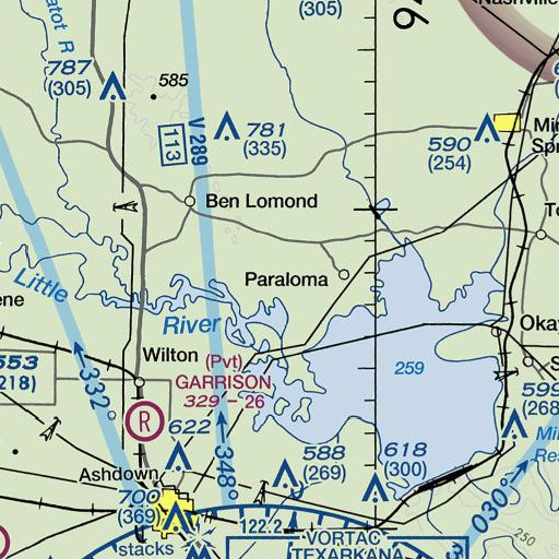 FAA VFR chart of White Cliffs, AR