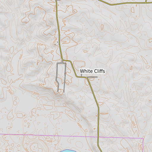 OpenTopoMap map of White Cliffs, AR