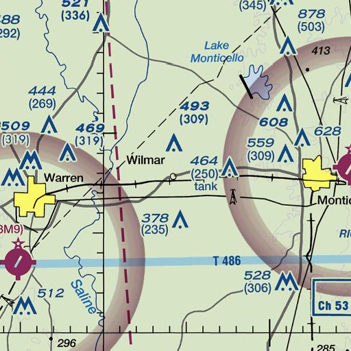 FAA VFR chart of Wilmar High School, AR