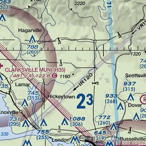 FAA VFR chart of Colony Mountain, AR