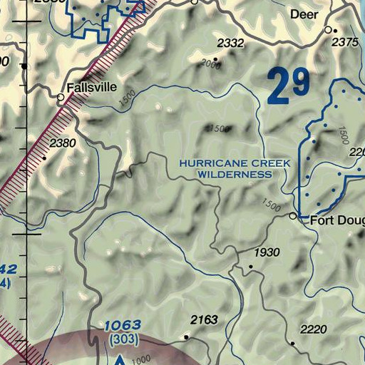FAA VFR chart of Ozark National Forest, AR