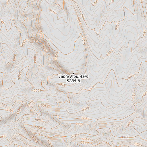 OpenTopoMap map of Table Mountain, MT