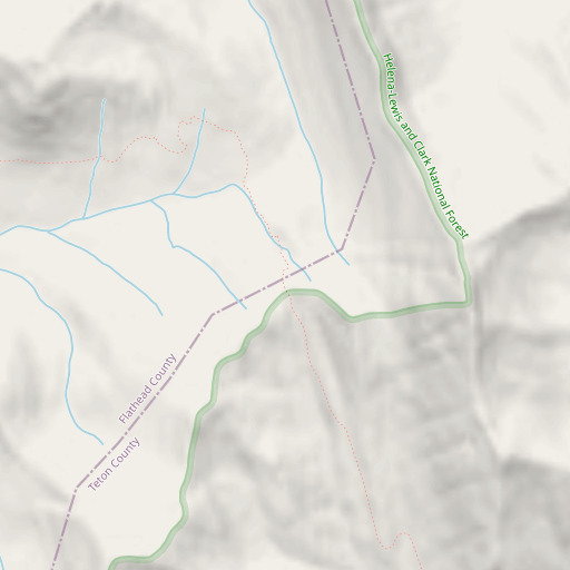 OpenStreetMap map of Teton Pass, MT