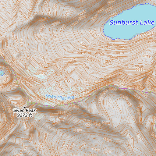 OpenTopoMap map of Swan Range, MT