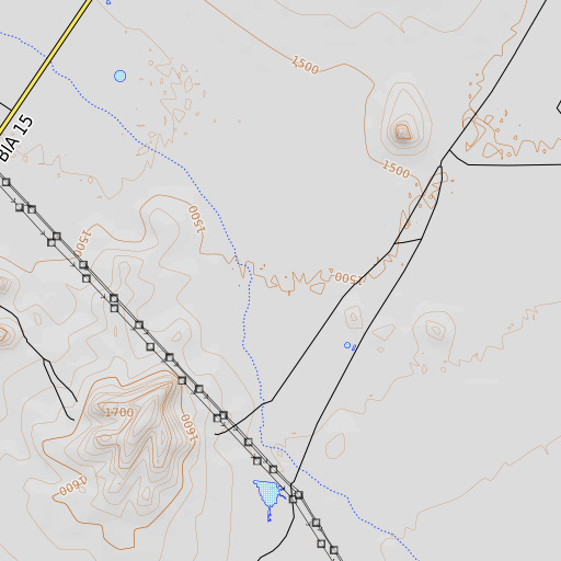 OpenTopoMap map of Armenta Ranch, AZ