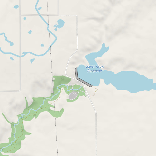 OpenStreetMap map of Crow Dam, MT