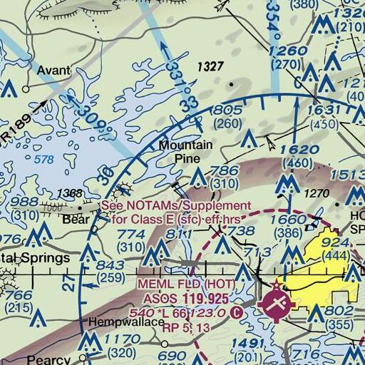 FAA VFR chart of Blakely Mountain Dam, AR