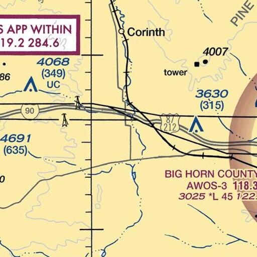 FAA VFR chart of Kjeldgaard Number 1 Dam, MT