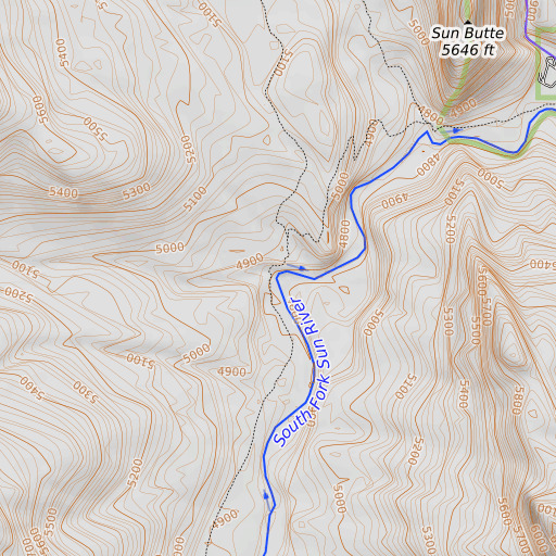 OpenTopoMap map of Bear Creek, MT