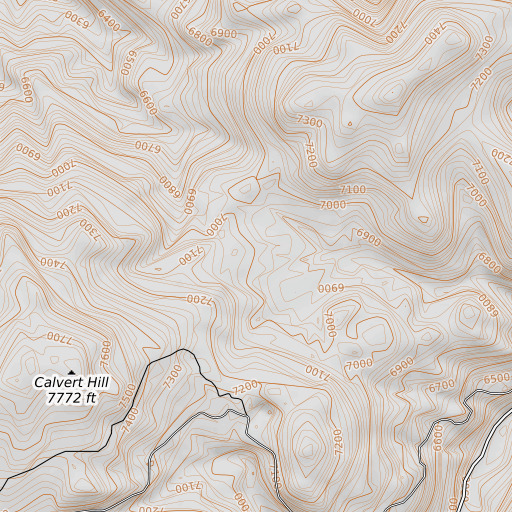 OpenTopoMap map of Calvert Mine, MT