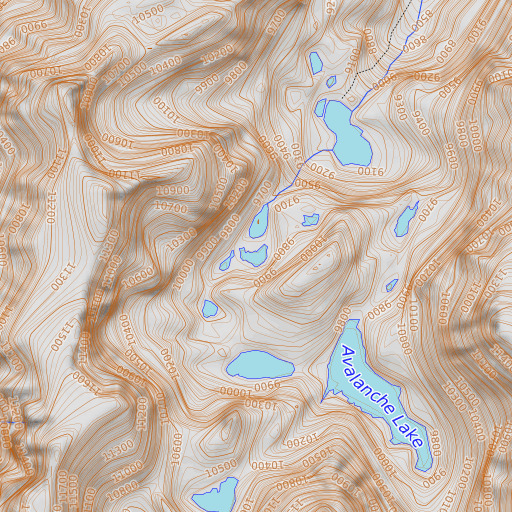 OpenTopoMap map of Snowball Lakes, MT