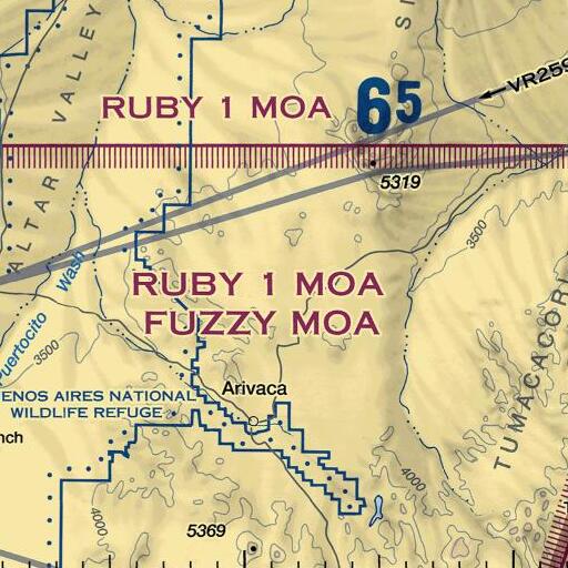 FAA VFR chart of Mitchell Well, AZ
