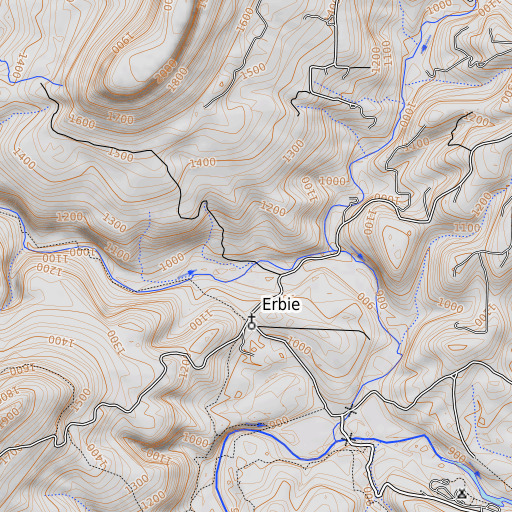 OpenTopoMap map of Cave Spring, AR