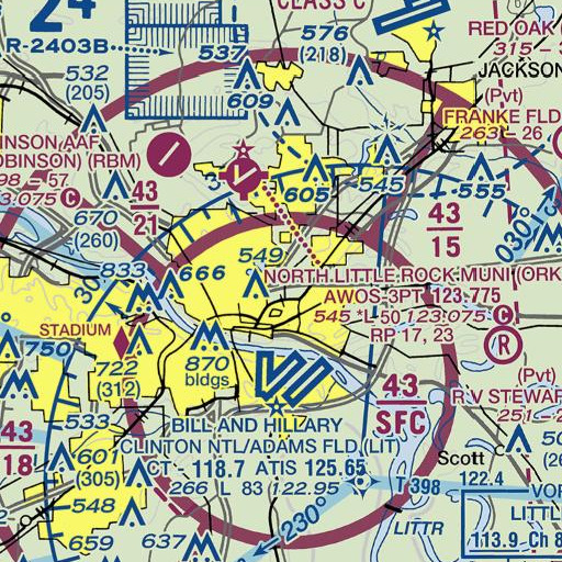 FAA VFR chart of Dark Hollow Interchange, AR