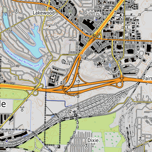 OpenTopoMap map of Dark Hollow Interchange, AR