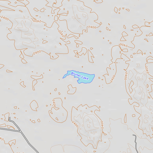 OpenTopoMap map of Bruner Lake, NE
