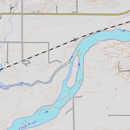 OpenTopoMap map of Cedar River, NE