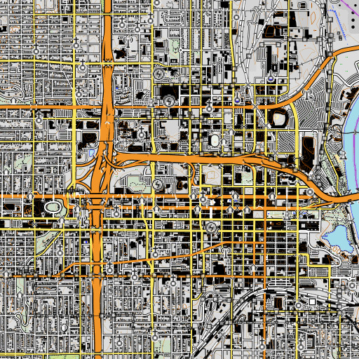OpenTopoMap map of Central High School, NE