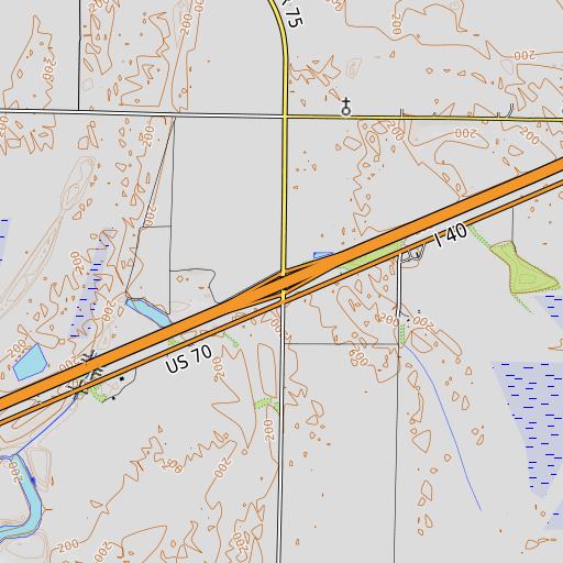 OpenTopoMap map of Interchange 256, AR