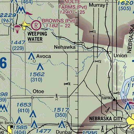 FAA VFR chart of Flood Creek, NE