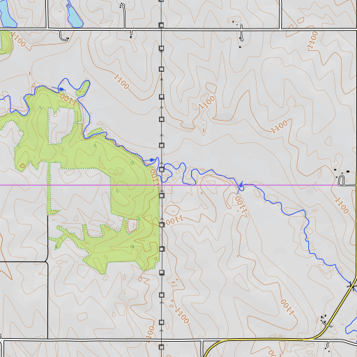 OpenTopoMap map of Flood Creek, NE