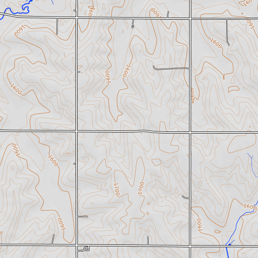 OpenTopoMap map of Hillcrest School, NE