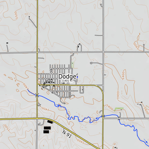 OpenTopoMap map of Holsten Park, NE