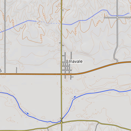 OpenTopoMap map of Inavale, NE