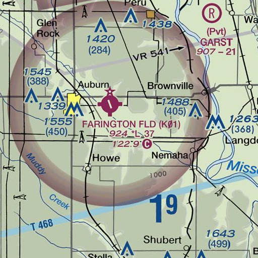 FAA VFR chart of Indian Creek, NE