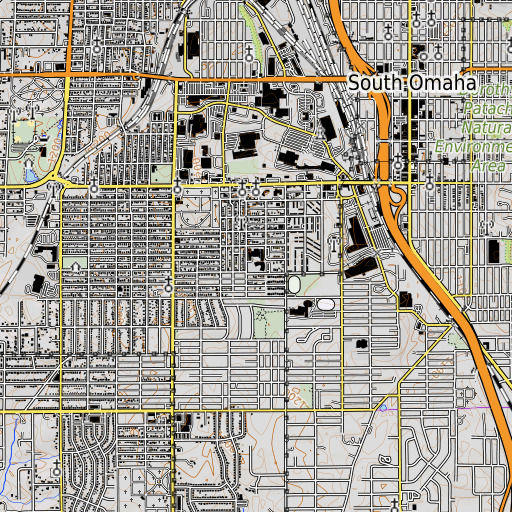 OpenTopoMap map of Indian Hill Elementary School, NE