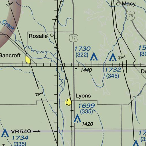 FAA VFR chart of Jefferson School, NE