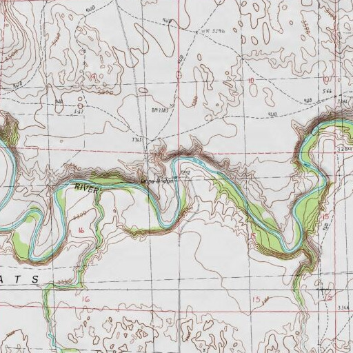 USGS 24K topo map of Lions Bridge, NE