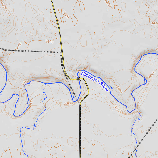 OpenTopoMap map of Lions Bridge, NE