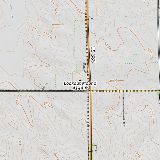 OpenTopoMap map of Lookout Mound, NE