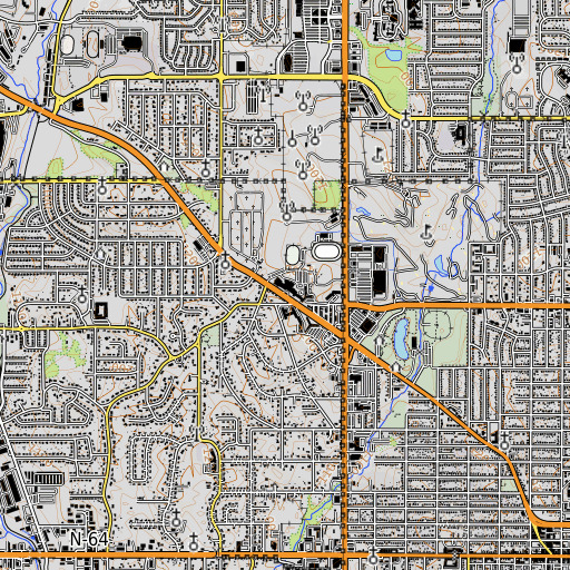 OpenTopoMap map of Marian High School, NE