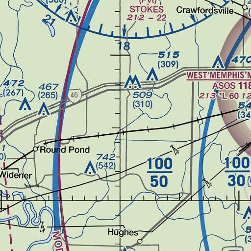FAA VFR chart of Dry Bayou, AR