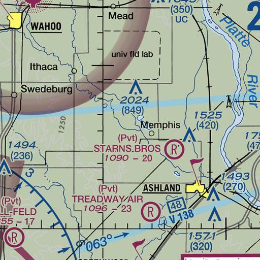 FAA VFR chart of Mosquito Creek, NE