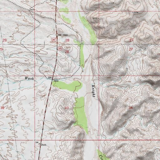 USGS 24K topo map of Moss Wash, AZ