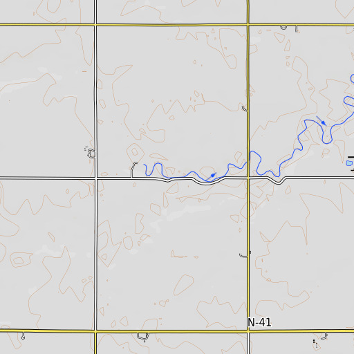 OpenTopoMap map of North Fork Turkey Creek, NE