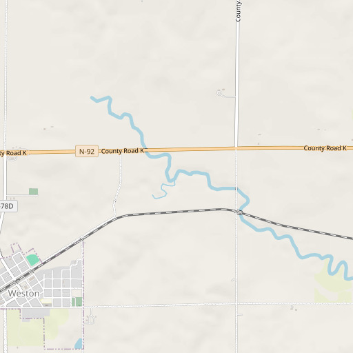 OpenStreetMap map of North Fork Wahoo Creek, NE