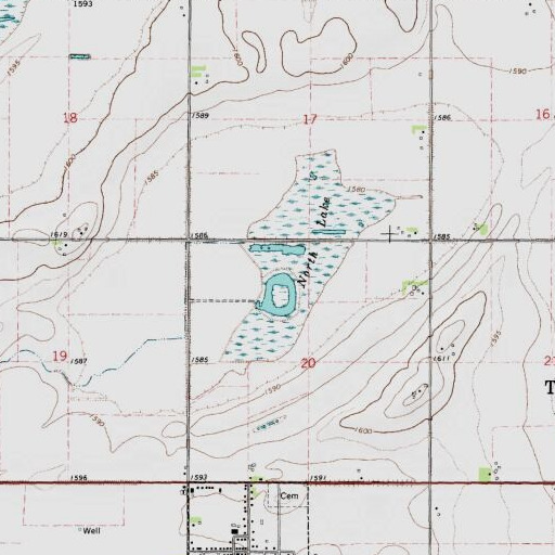 USGS 24K topo map of North Lake, NE