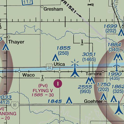 FAA VFR chart of North Lake, NE