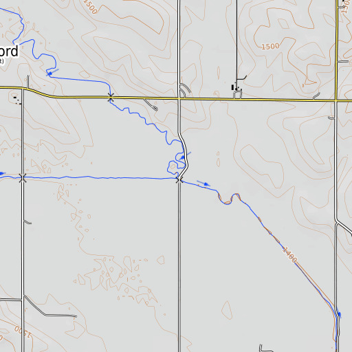 OpenTopoMap map of North Logan Creek, NE