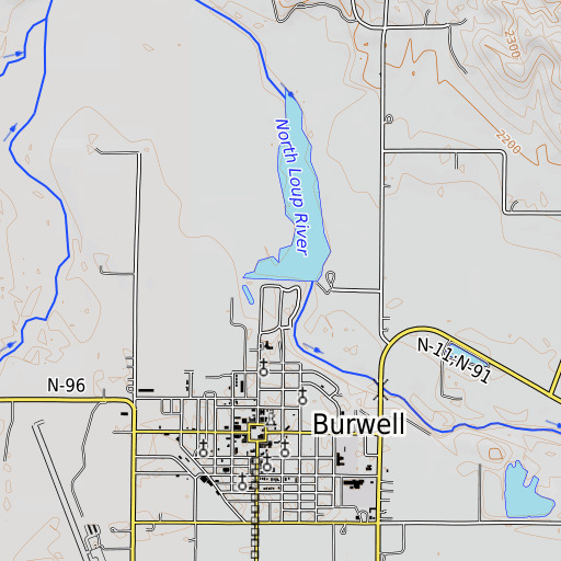 OpenTopoMap map of North Loup Dam, NE